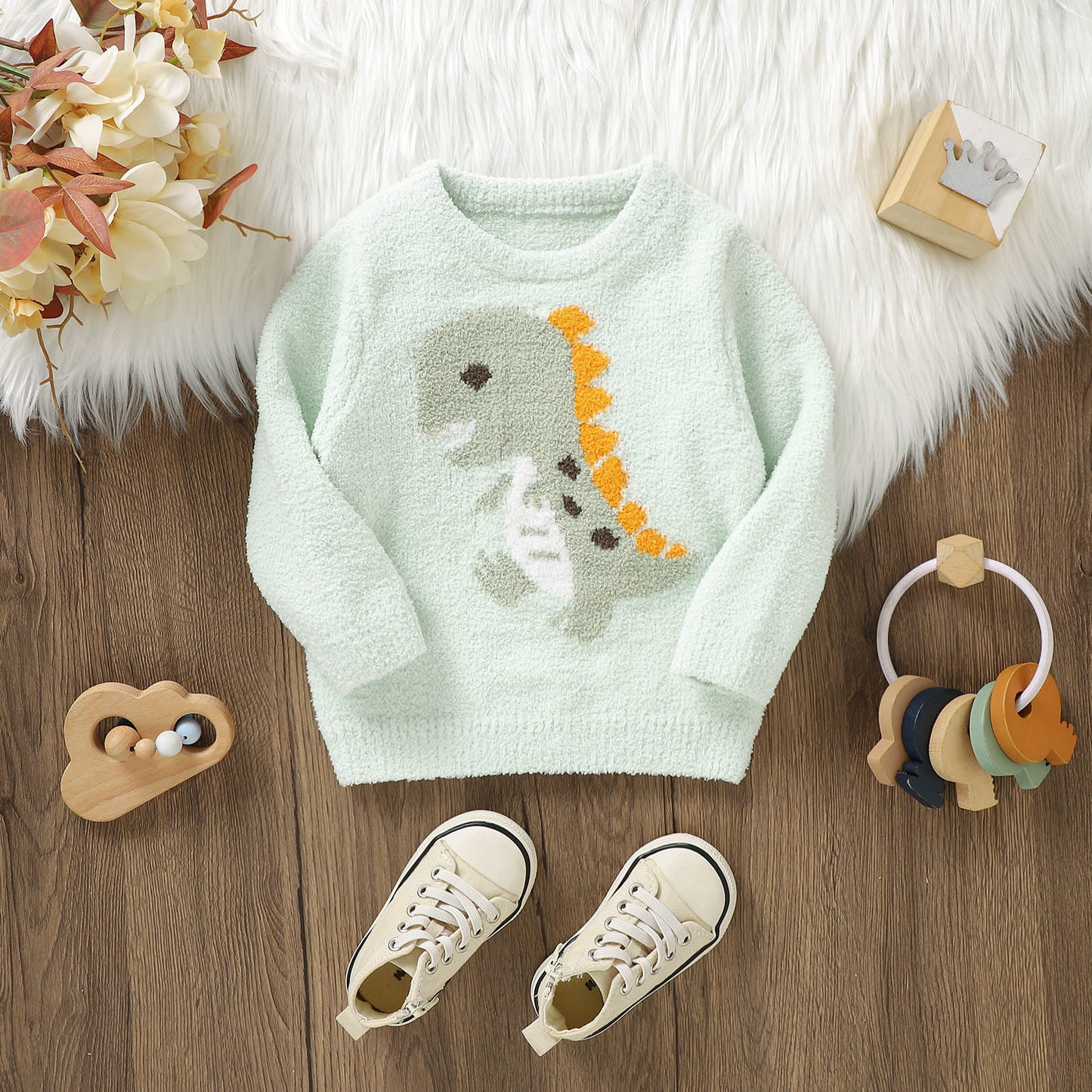 Infant&Toddler Knit Sweater Dinosaurs