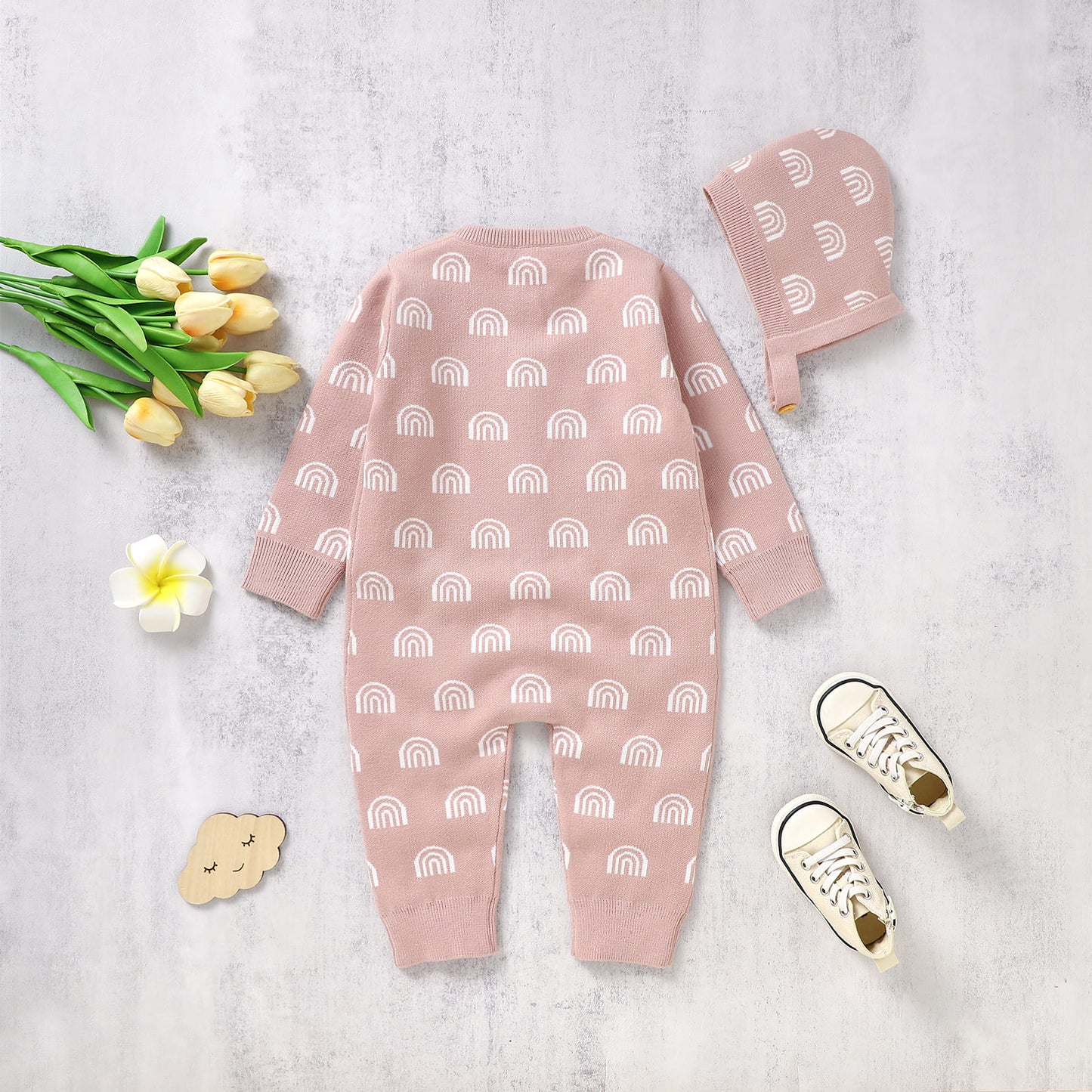 Baby Snap Sweater Romper Long Sleeve