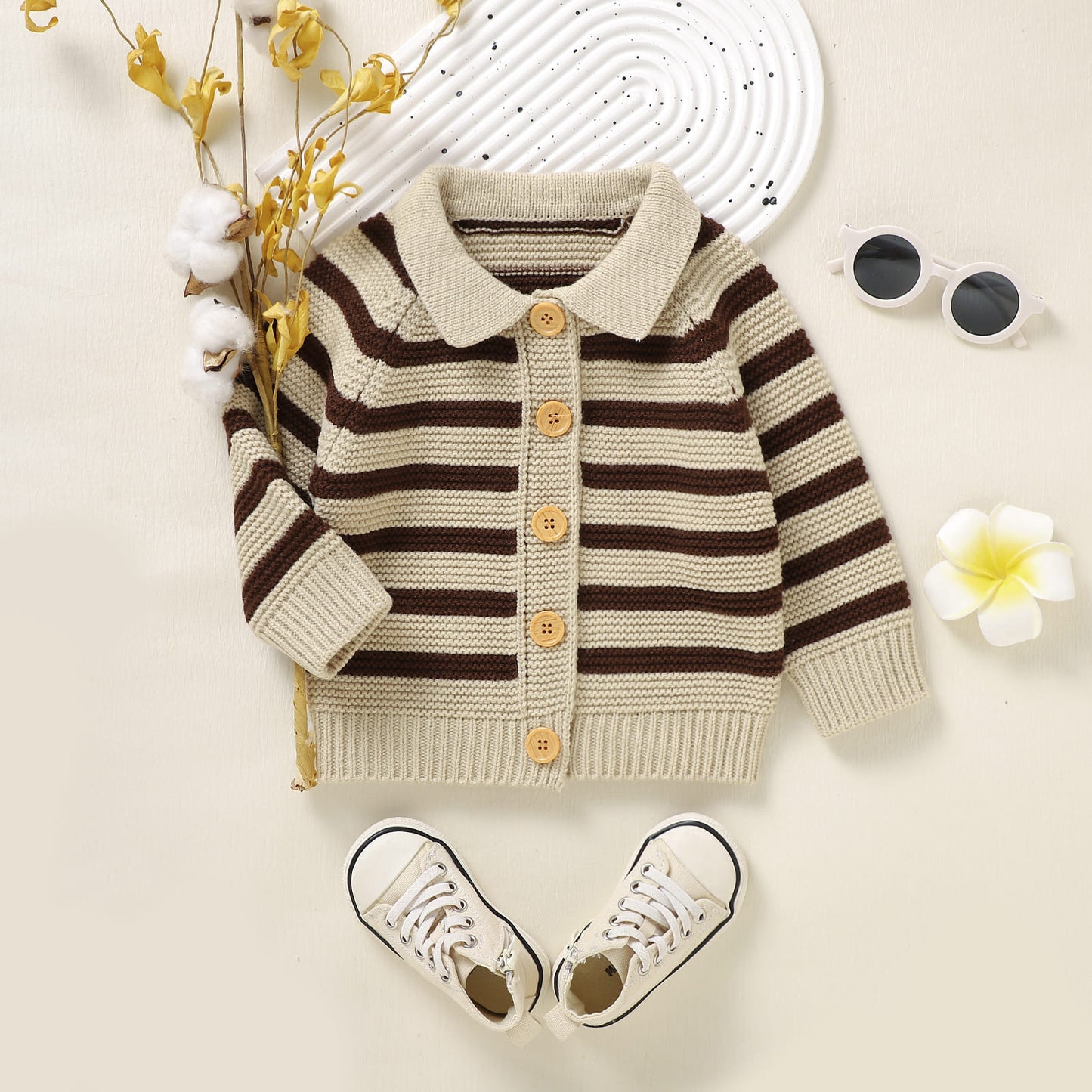 Toddler Sweater Stripe Knit Cardigan