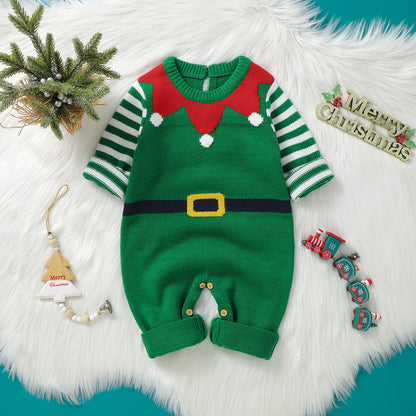 Baby Ugly Christmas Sweater Romper Elf