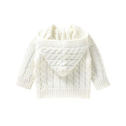 Infant&Toddler Sweater Knit Cardigan with Hoody