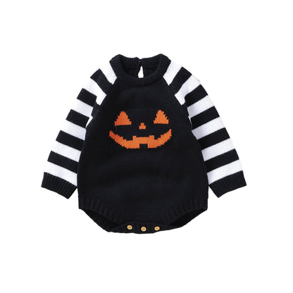 Halloween Baby Knit Sweater Bodysuit Pumpkins