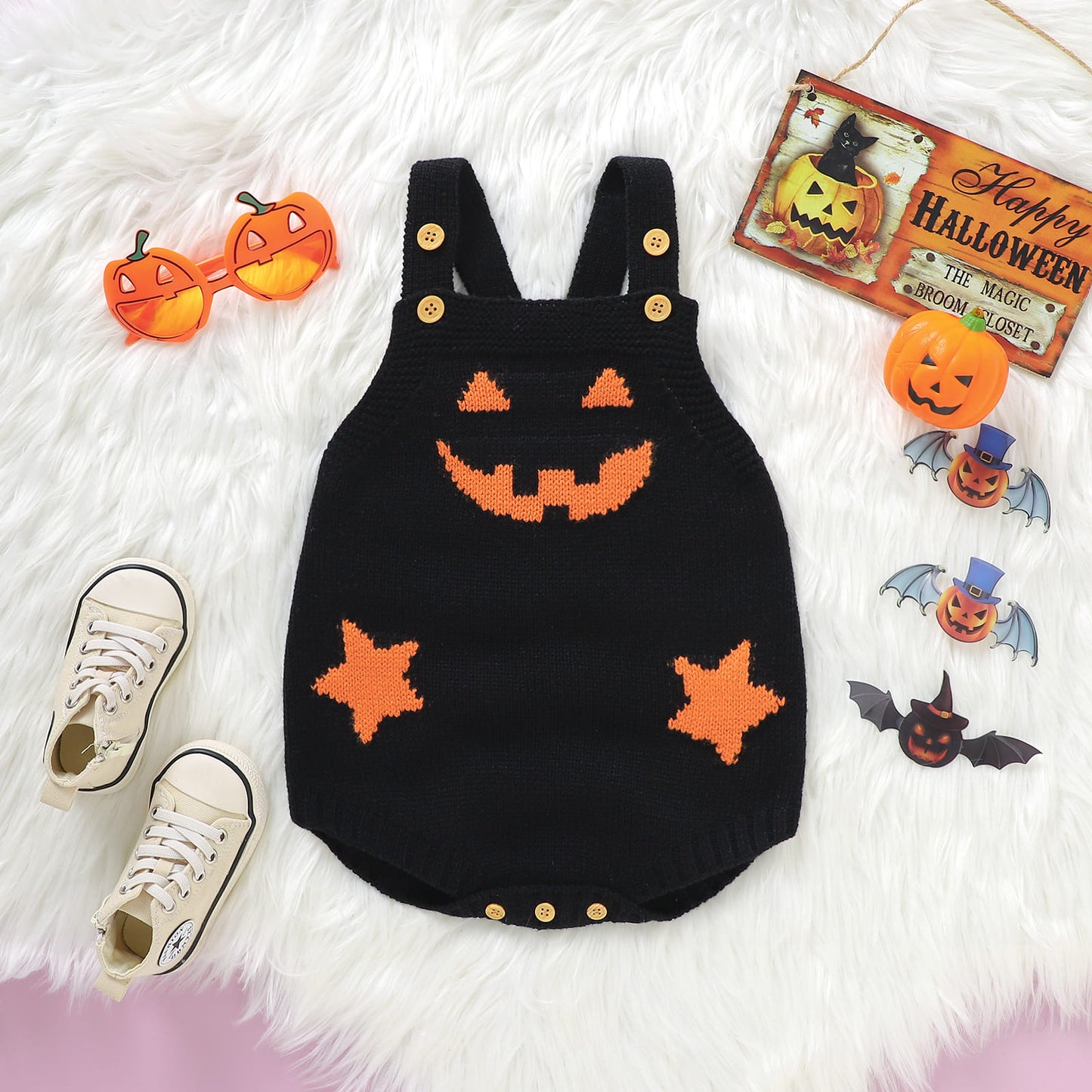 Halloween Baby Sweater Bodysuit Overalls