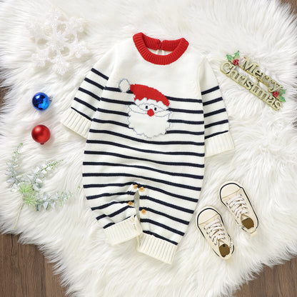 Baby Ugly Christmas Sweater Romper Santa Claus