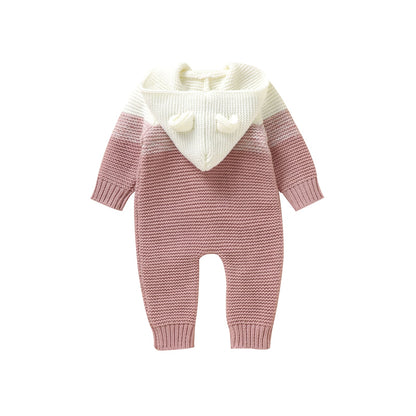 Baby Knit Sweater Romper with Hoody