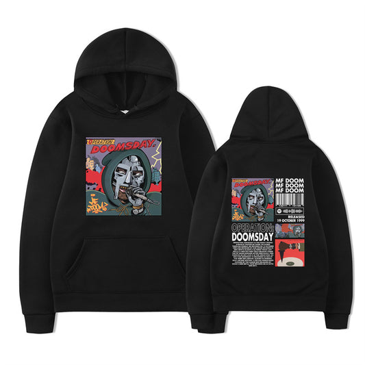 MF Doom Hoodie Unisex Fashion Sweatshirt MF Doom Mask Print Pullover Hoodies Hip Hop Hooded Sweatshirt