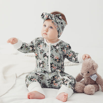 Bamboo Baby&Infant Pajamas Zippered Romper Sleeper with Pattern