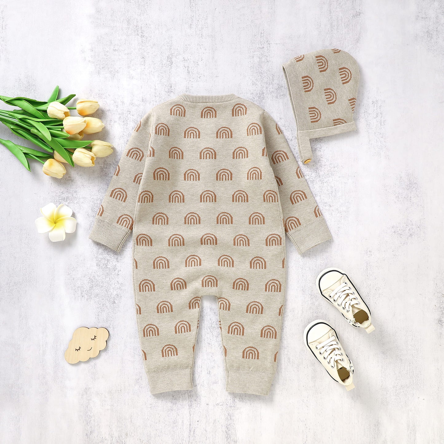 Baby Snap Sweater Romper Long Sleeve