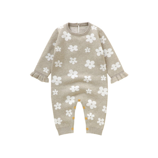 Infant&Toddler Sweater Romper Flower Graphic