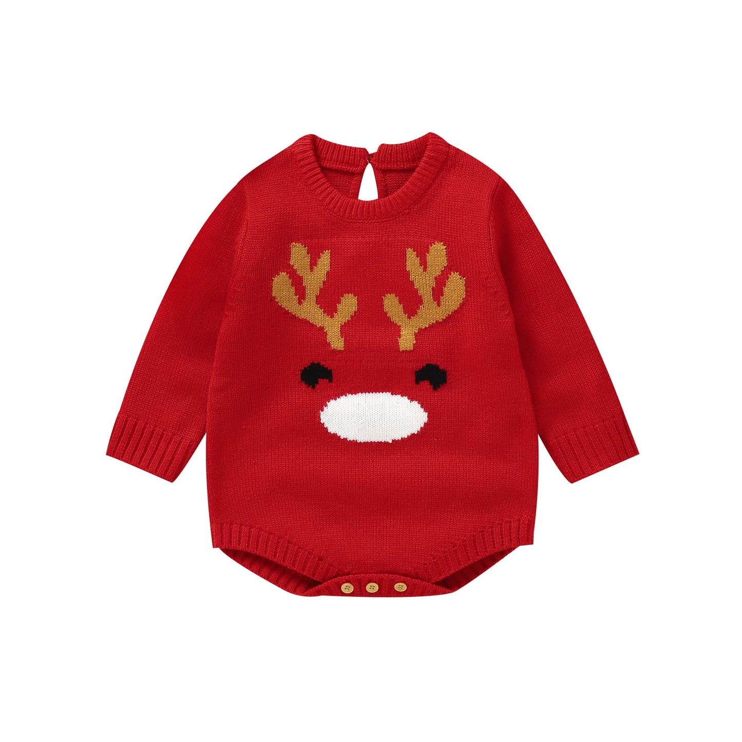 Infant&Toddler Sweater Bodysuit Christmas Reindeer Print