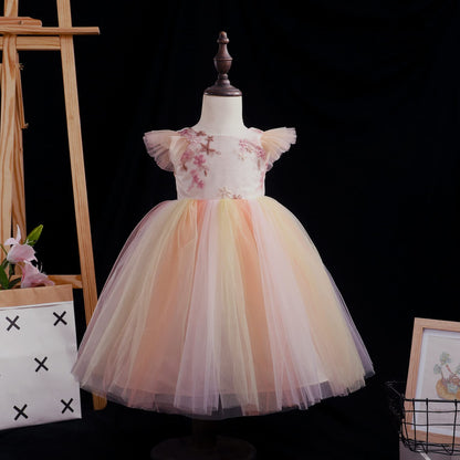 Toddler Baby Girl Tulle Dress Sleeveless Lace Princess for Party Wedding Pageant