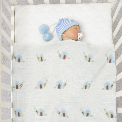 Newborn Knit Blanket Soft Swaddling Receiving Baby Blankets for Crib Stroller Sage