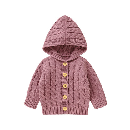 Infant&Toddler Sweater Knit Cardigan with Hoody