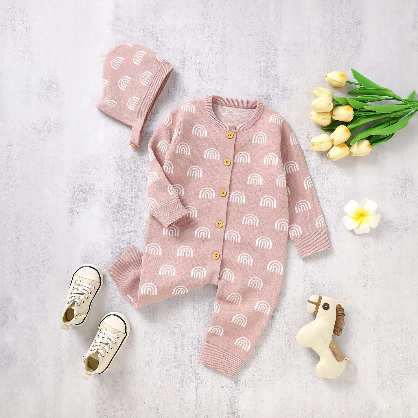 Baby Snap Sweater Romper Long Sleeve