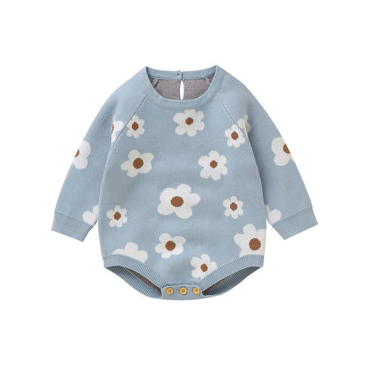 Infant&Toddler Long Sleeve Sweater Bodysuit Flower