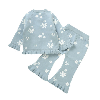 Infant&Toddler Girl Sweater Cardigan and Pant Set