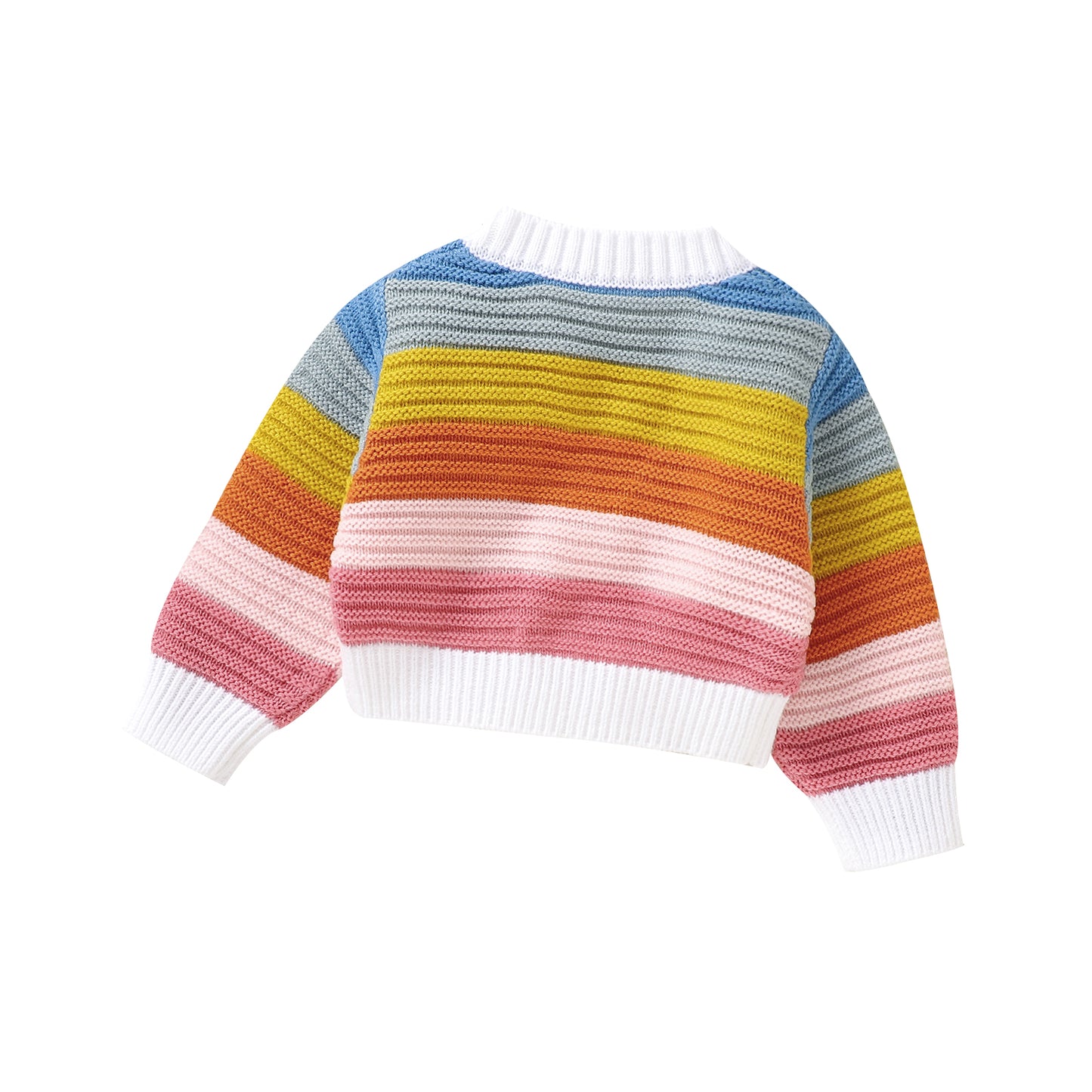 Baby Sweater Knit Cardigan Rainbow Stripe