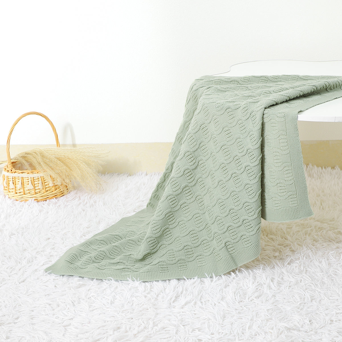 Newborn Baby Knit Blanket Soft and Breathable