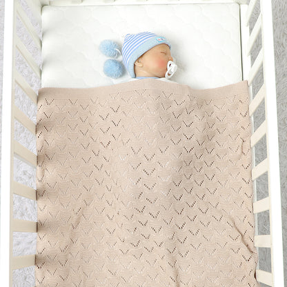 Knitted Baby Blankets Crib Crochet Blanket Toddler Security Blanket Soft Cotton