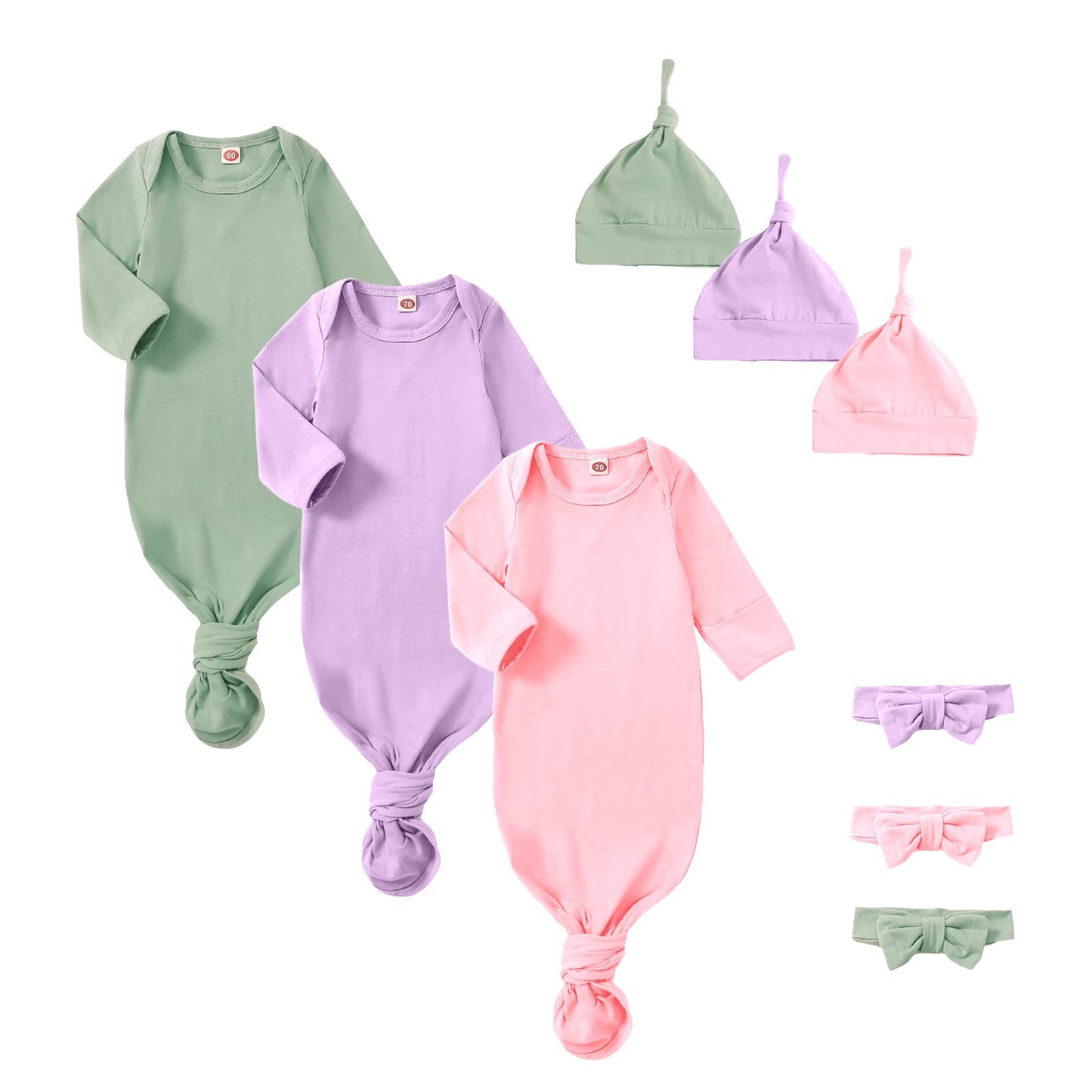 Baby Knotted Gowns Sleep Bag 3-Pack