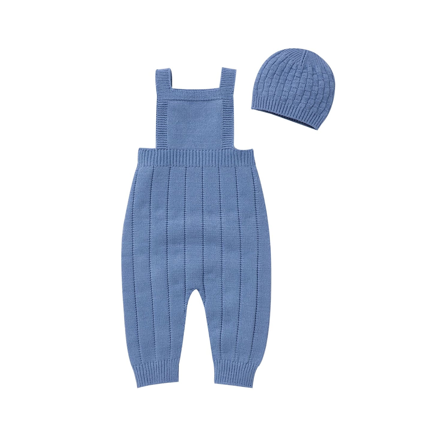 Baby Sweater Jumpsuit Overalls with Knit Hat