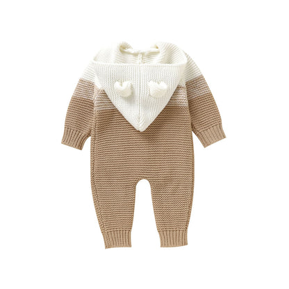 Baby Knit Sweater Romper with Hoody