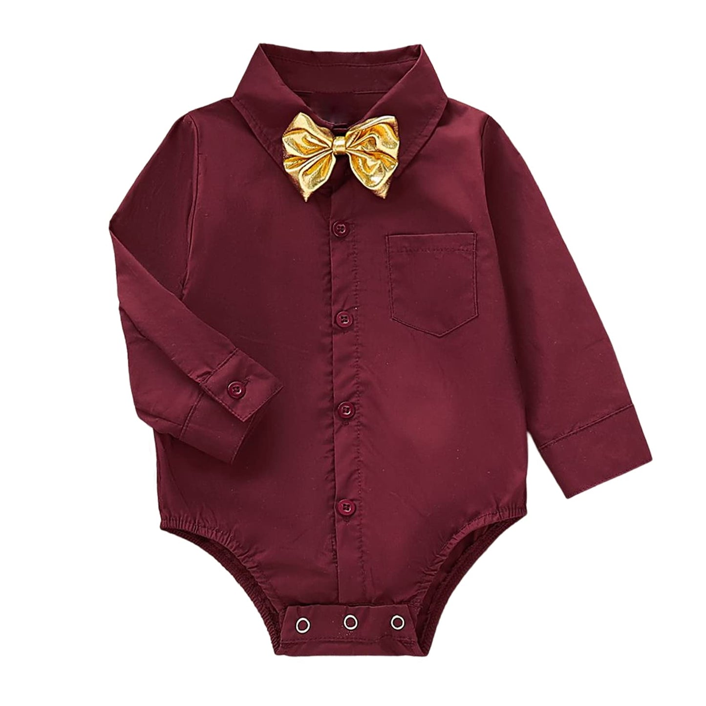 Baby Boy Dress Shirt Bodysuit Long Sleeve