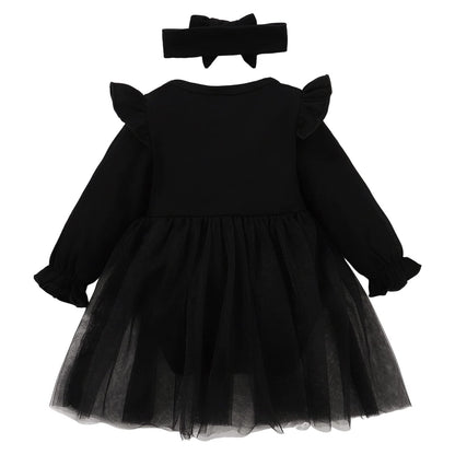 Infant Baby Girl Bodysuit Dress with Headband