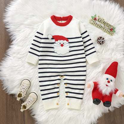 Baby Ugly Christmas Sweater Romper Santa Claus