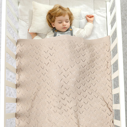 Knitted Baby Blankets Crib Crochet Blanket Toddler Security Blanket Soft Cotton