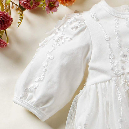 Newborn Baby Girl Baptism Christening Gowns with Headband Baptism Dresses