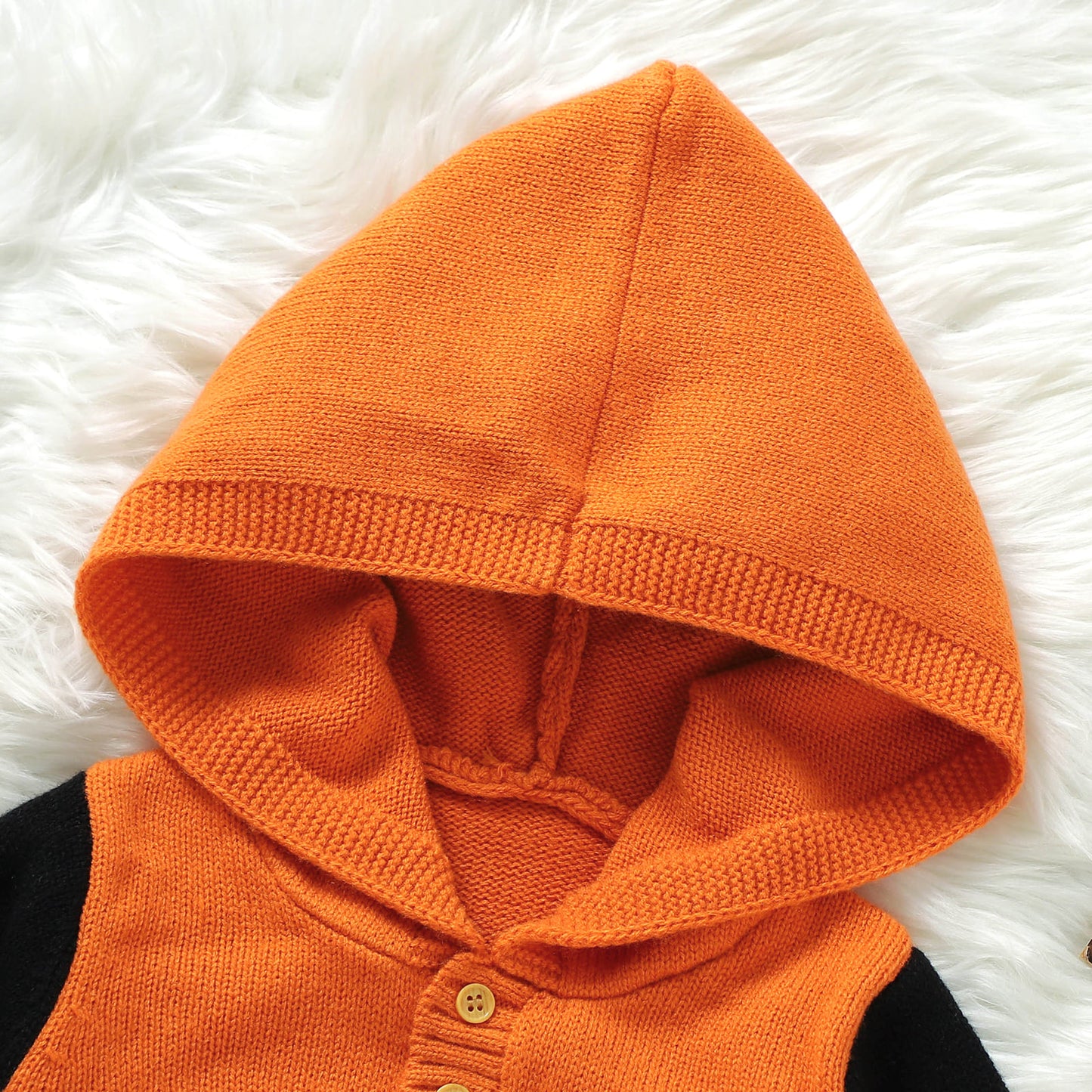 Halloween Baby Sweater Romper with Hoody