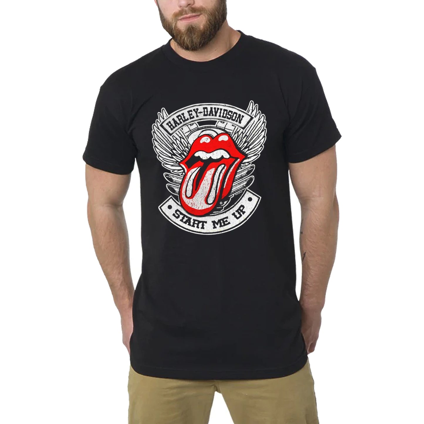 Vintage Harley-Davidson Rolling Stones Start Me Up Rare T-Shirt