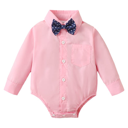 Baby Boy Dress Shirt Bodysuit Long Sleeve