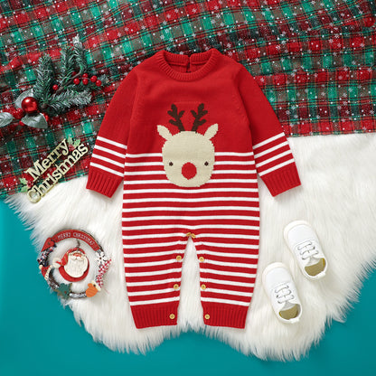 Infant&Toddler Ugly Christmas Sweater Romper Reindeer