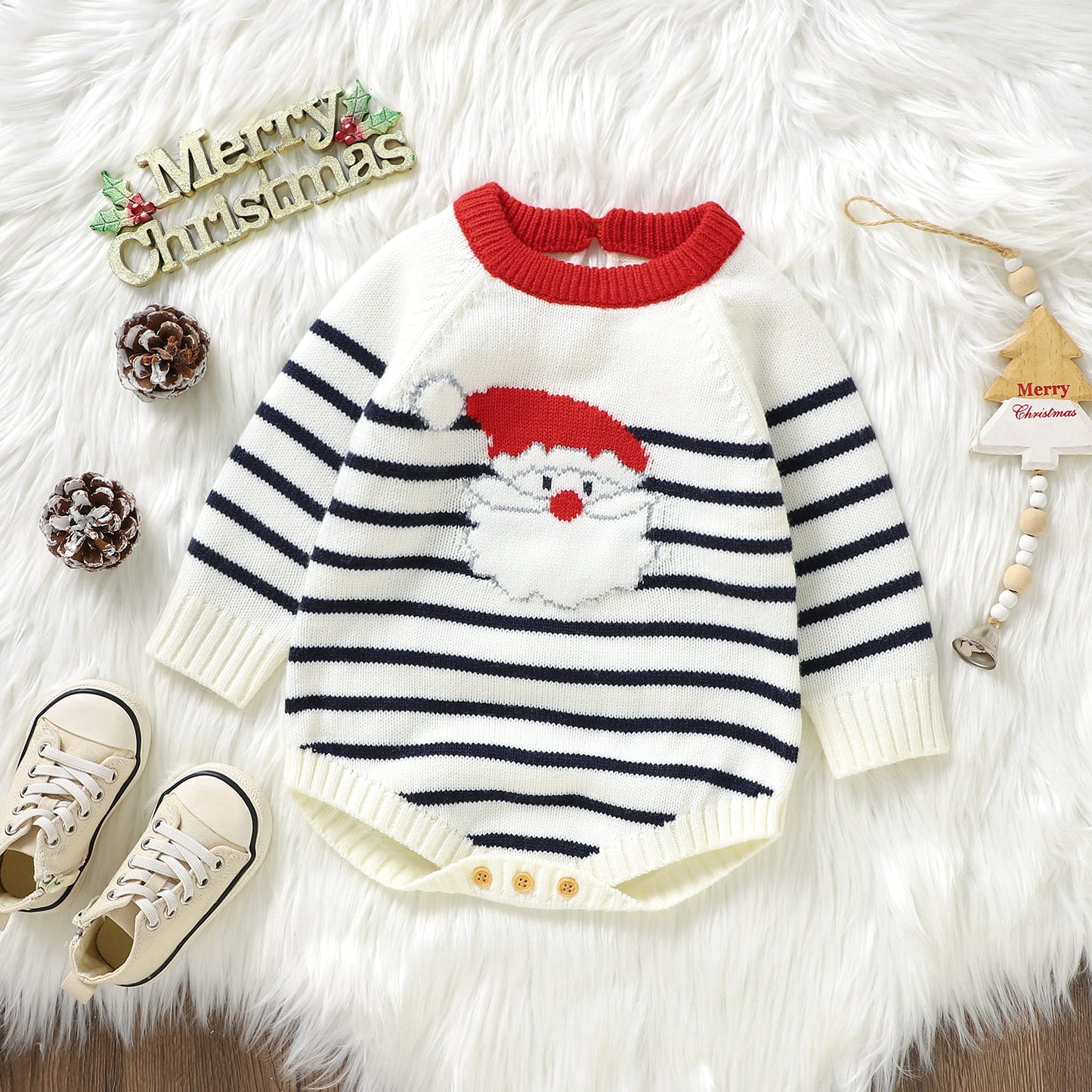 Baby Ugly Christmas Sweater Bodysuit Santa Claus