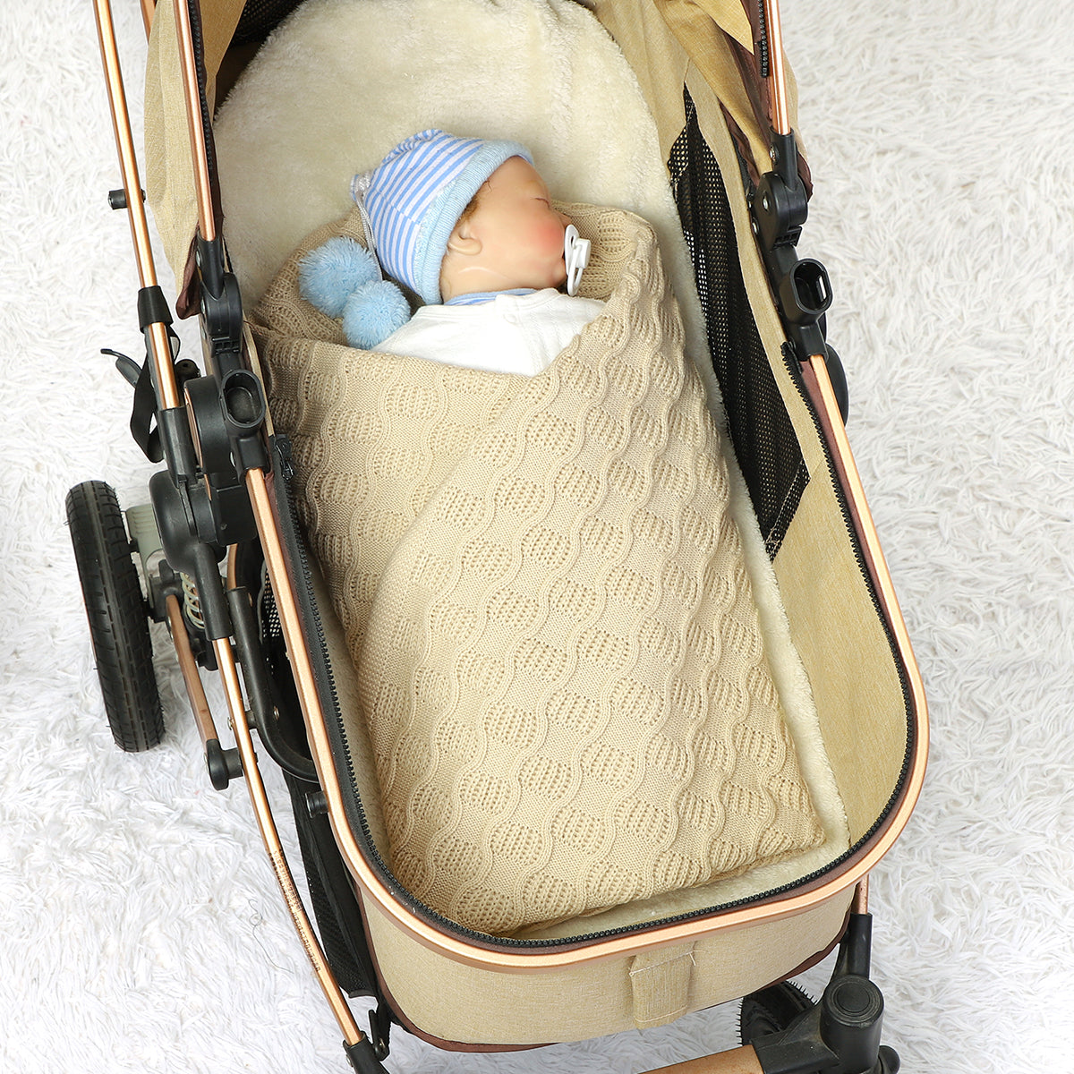 Newborn Baby Knit Blanket Soft and Breathable