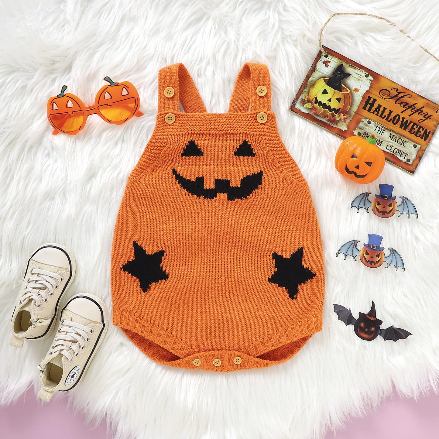 Halloween Baby Sweater Bodysuit Overalls