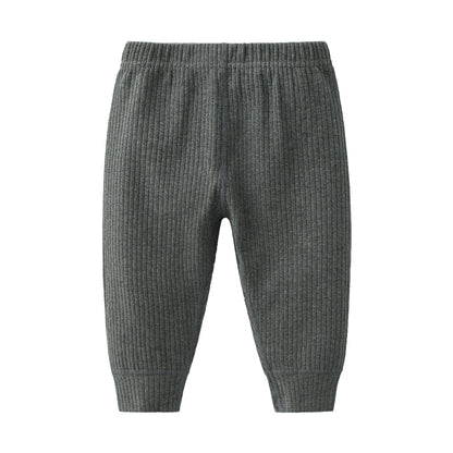 Unisex Cotton Baby Knitted Pants Infant Joggers Newborn Toddler Stretch Leggings