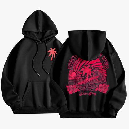 Pink Palm Puff Everything Comes in Waves Oversized Hoodie