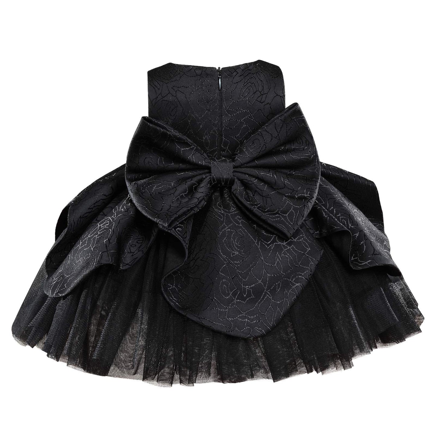 Baby Girls Tulle Wedding Dress Princess Pageant Birthday Party Dresses Gown with Big Bowknot