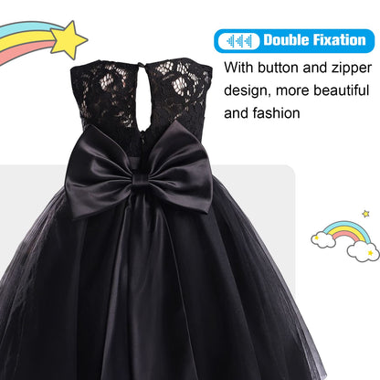 Baby Girl Tulle Dresses Wedding Toddler Tutu Sleeveless Bowknot Princess