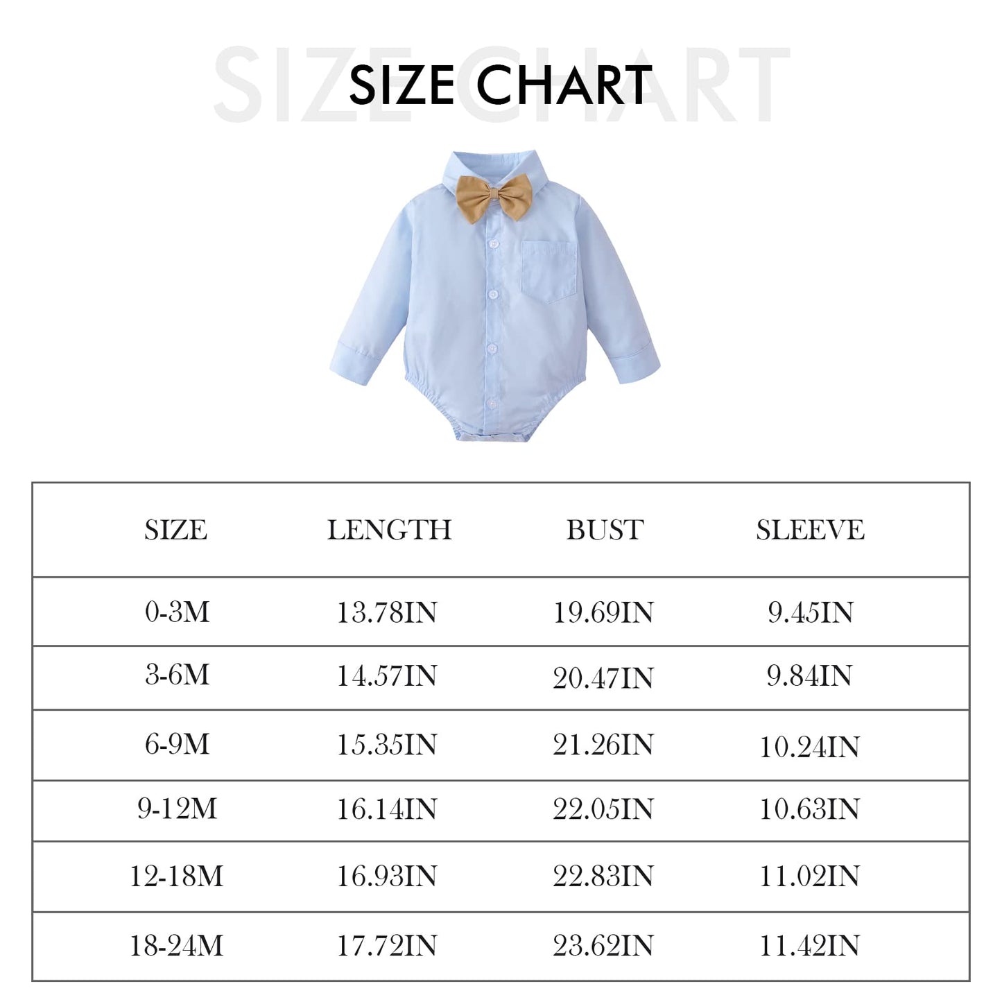 Baby Boy Dress Shirt Bodysuit Long Sleeve