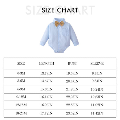 Baby Boy Dress Shirt Bodysuit Long Sleeve