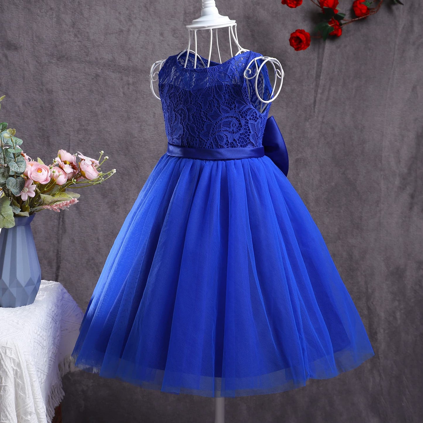 Baby Girl Tulle Dresses Wedding Toddler Tutu Sleeveless Bowknot Princess