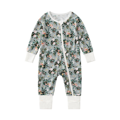 Bamboo Baby&Infant Pajamas Zippered Romper Sleeper with Pattern