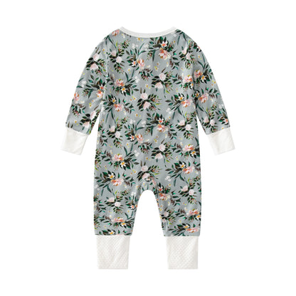 Bamboo Baby&Infant Pajamas Zippered Romper Sleeper with Pattern