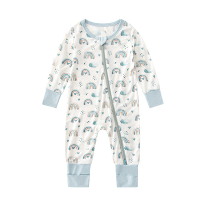 Bamboo Baby&Infant Pajamas Zippered Romper Sleeper with Pattern