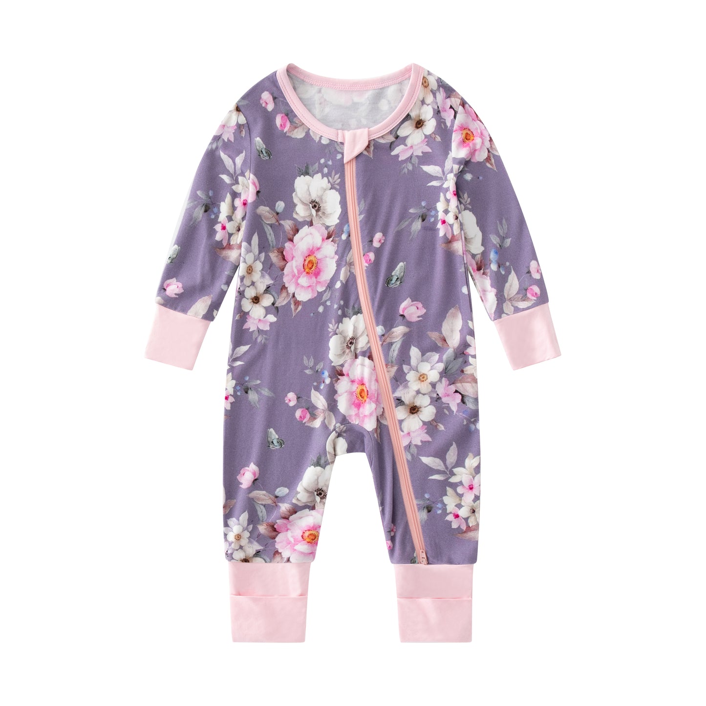 Bamboo Baby&Infant Pajamas Zippered Romper Sleeper with Pattern