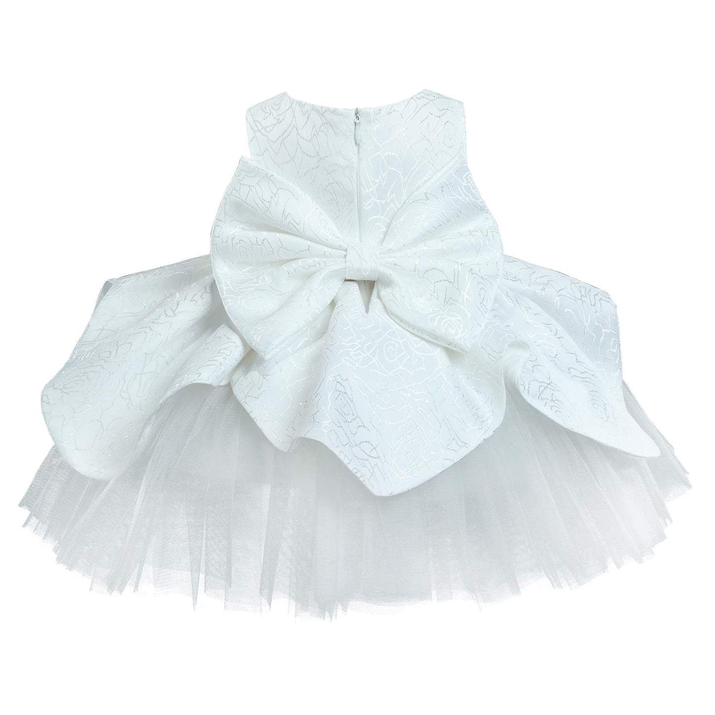 Baby Girls Tulle Wedding Dress Princess Pageant Birthday Party Dresses Gown with Big Bowknot